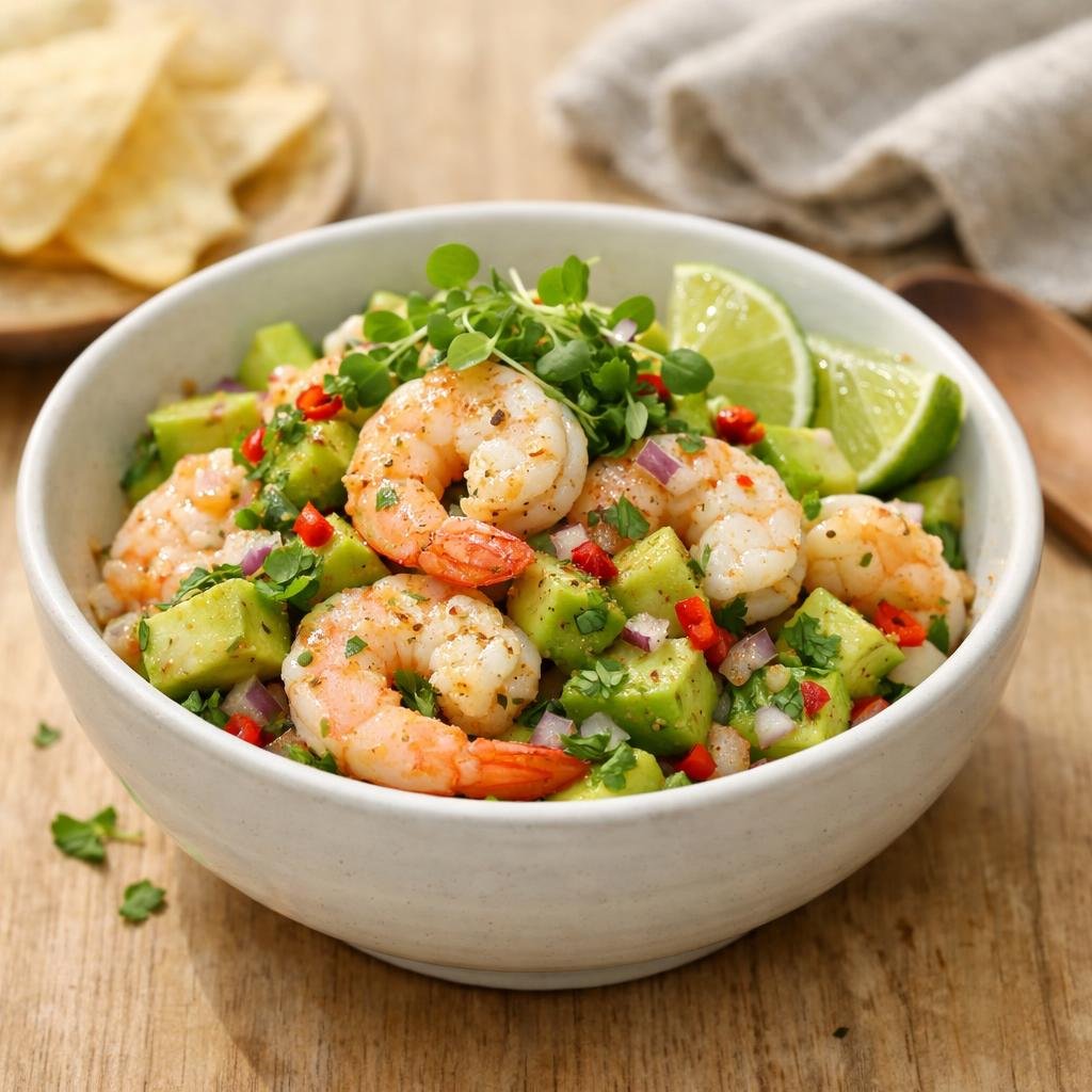 Ceviche crevettes avocat