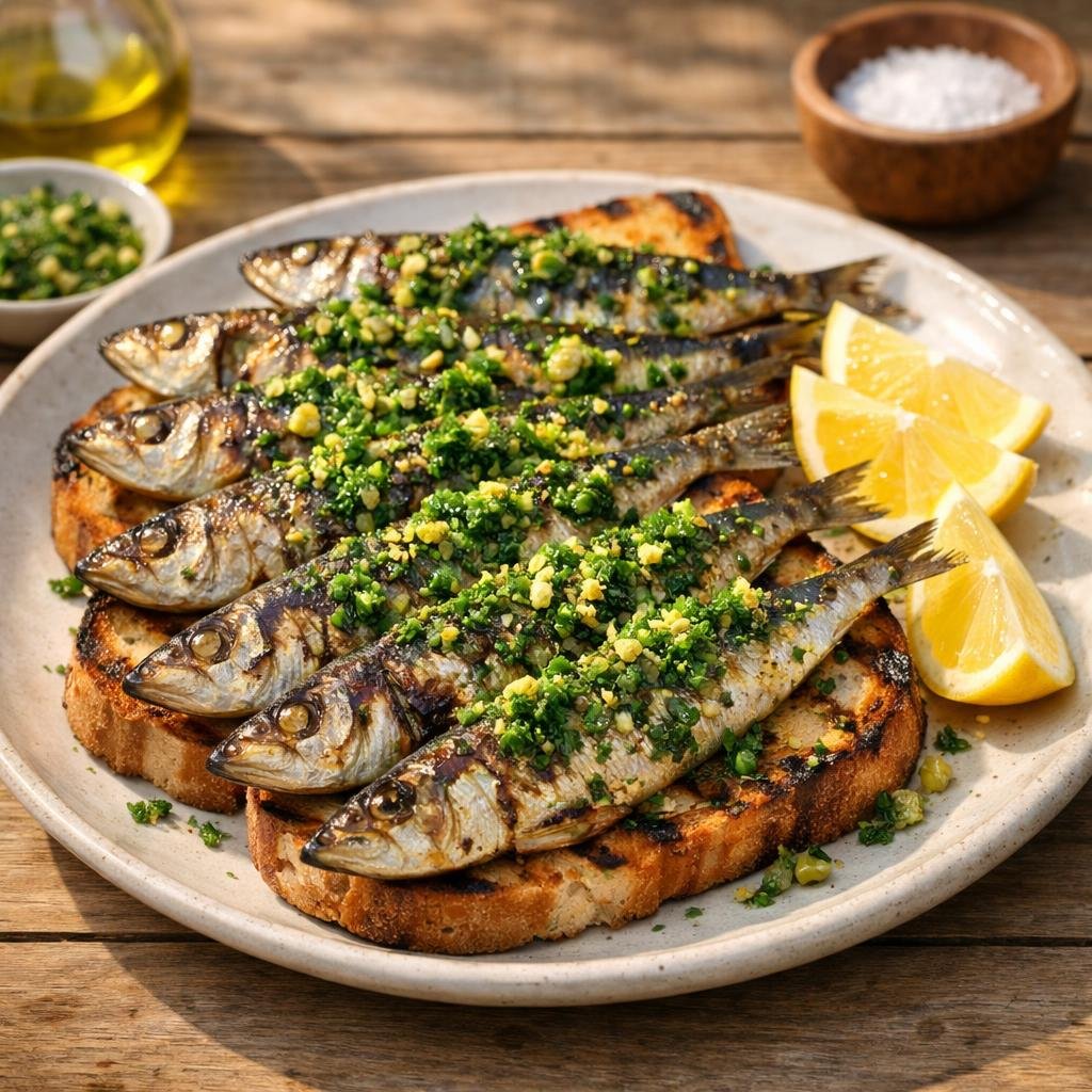 Sardines grillées gremolata