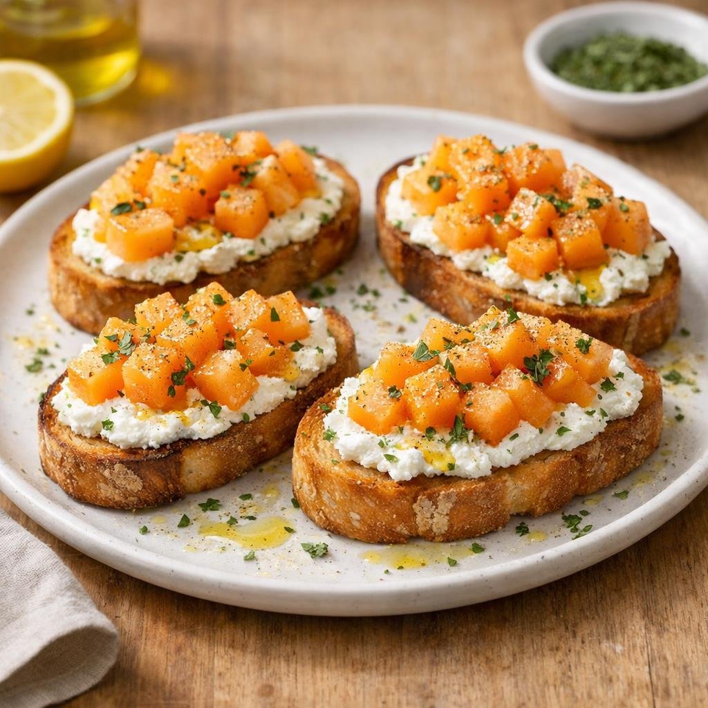 bruschettas melon ricotta