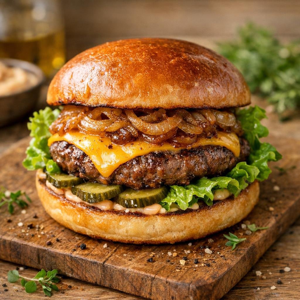Burger au cheddar et Assemblage à Burger maison avec Assemblage à Burger