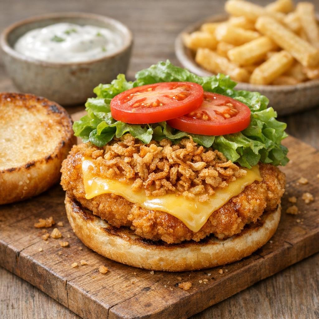 burger poulet croustillant