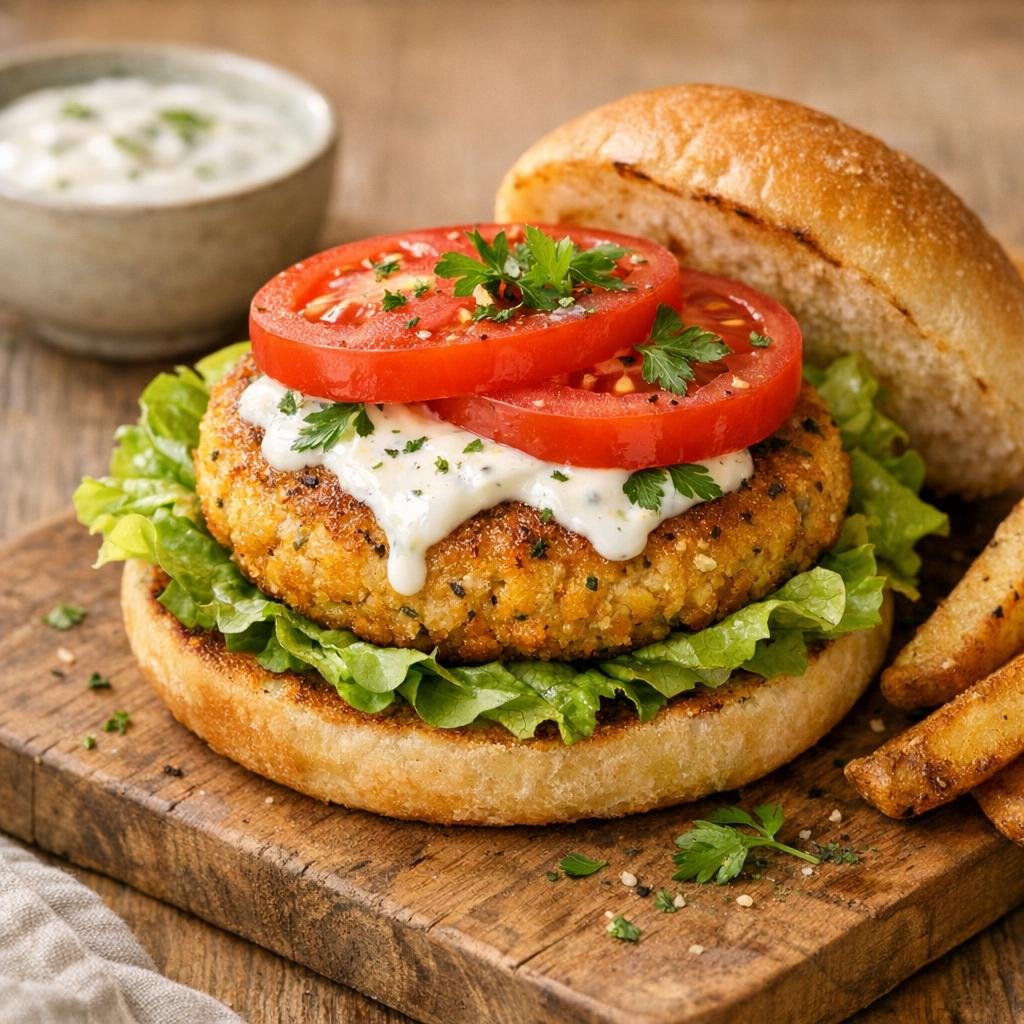 Burger végétarien pois chiches – Assemblage à Burger avec Assemblage à Burger
