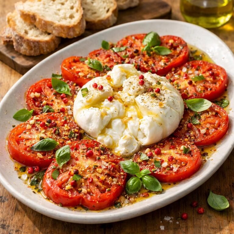 Burrata tomates Coriandre Agrumes