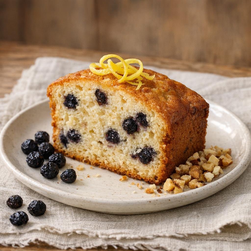 Cake moelleux aux myrtilles séchées et citron avec Myrtille entière séchée