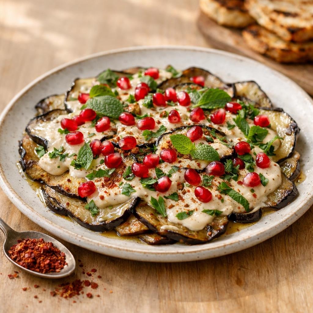 carpaccio d'aubergines fumées
