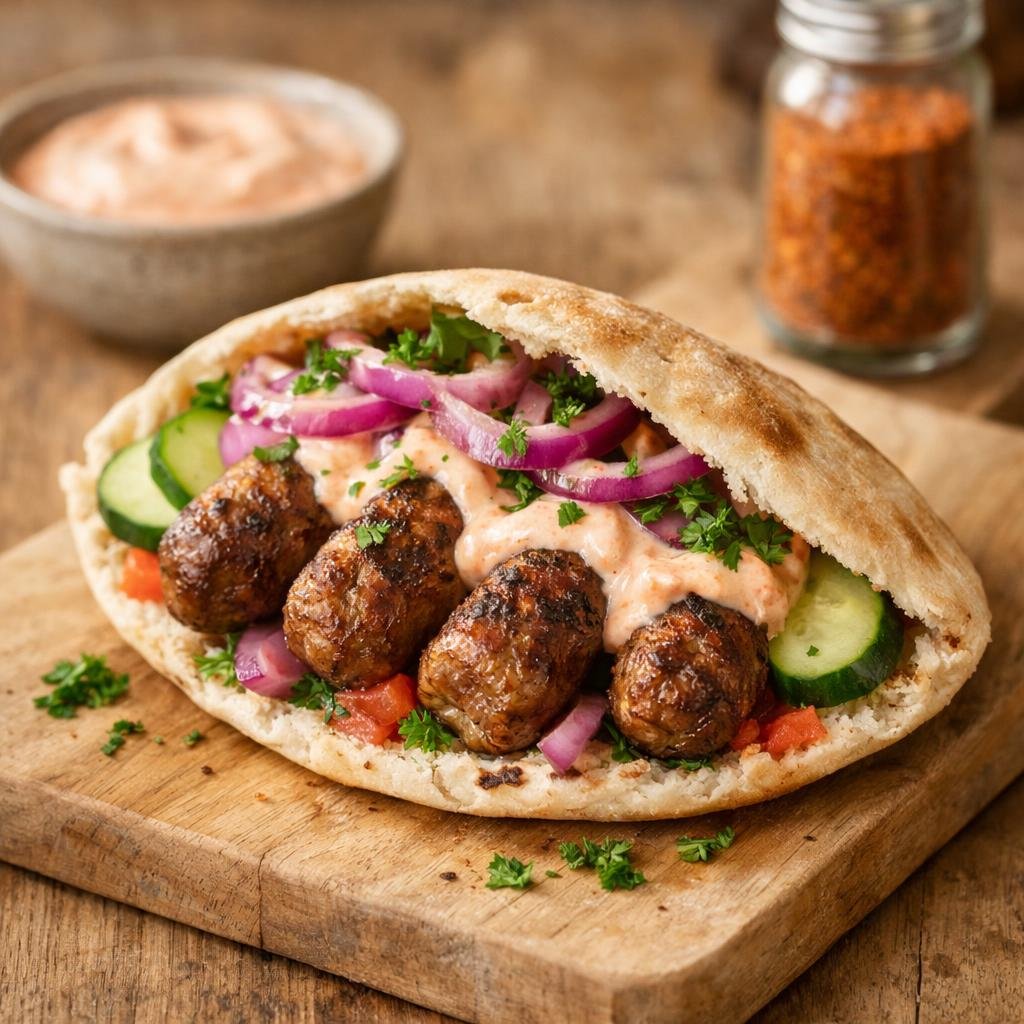 Cevapi pita épicée