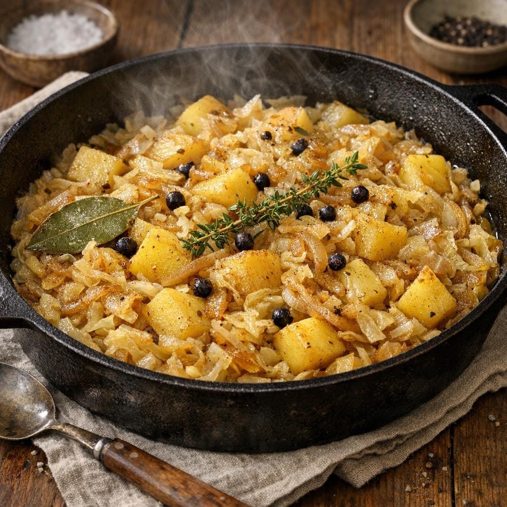 Chou braisé au genièvre