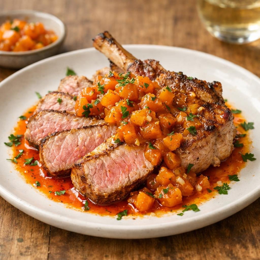 Côte de veau à l'annatto