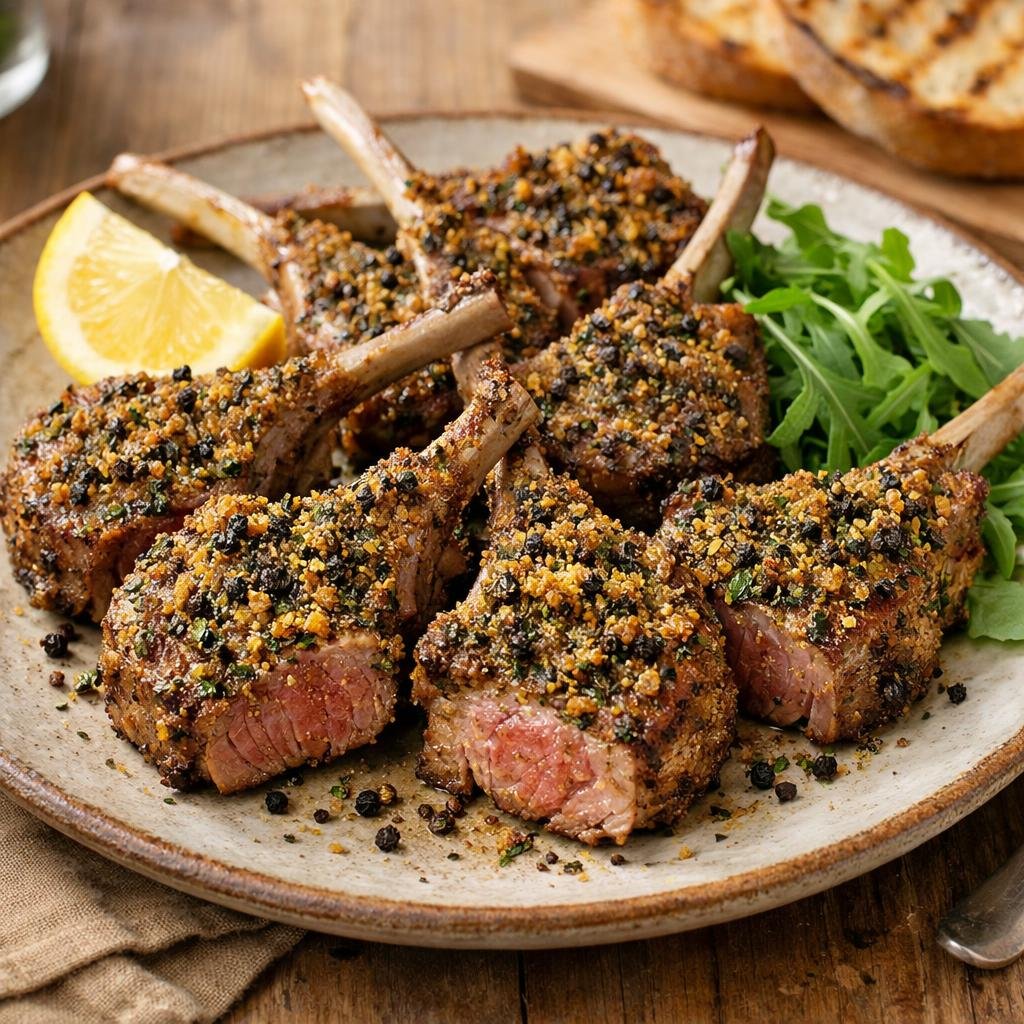 Côtelettes d'agneau poivrées