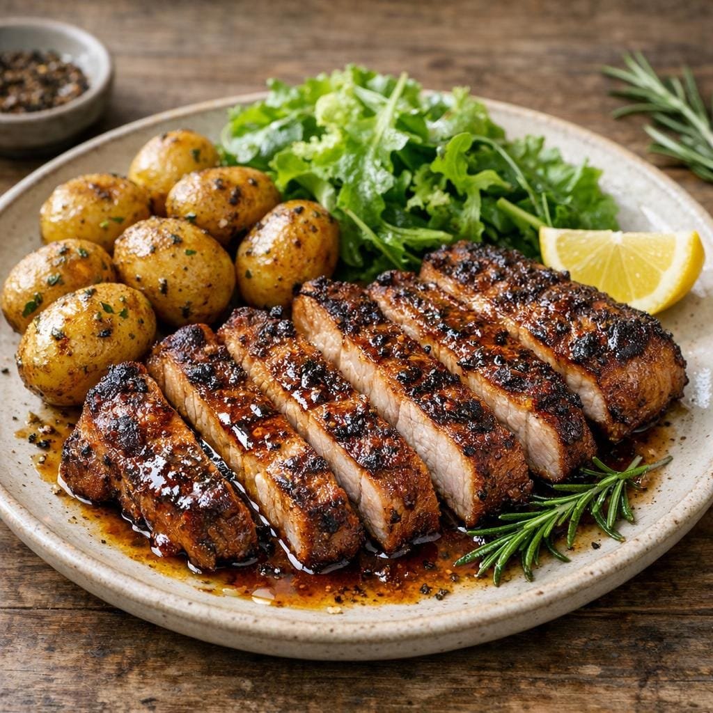 Côtes de porc grillées à la Braise de boucher avec Braise de boucher