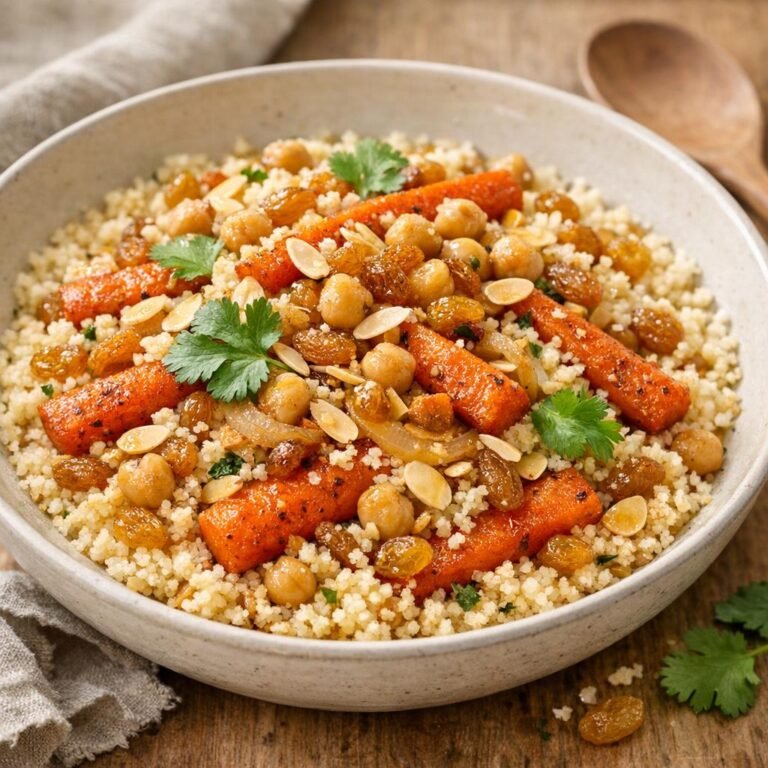 Couscous aux raisins sultaniques, carottes & pois chiches avec Raisin sec Sultanique