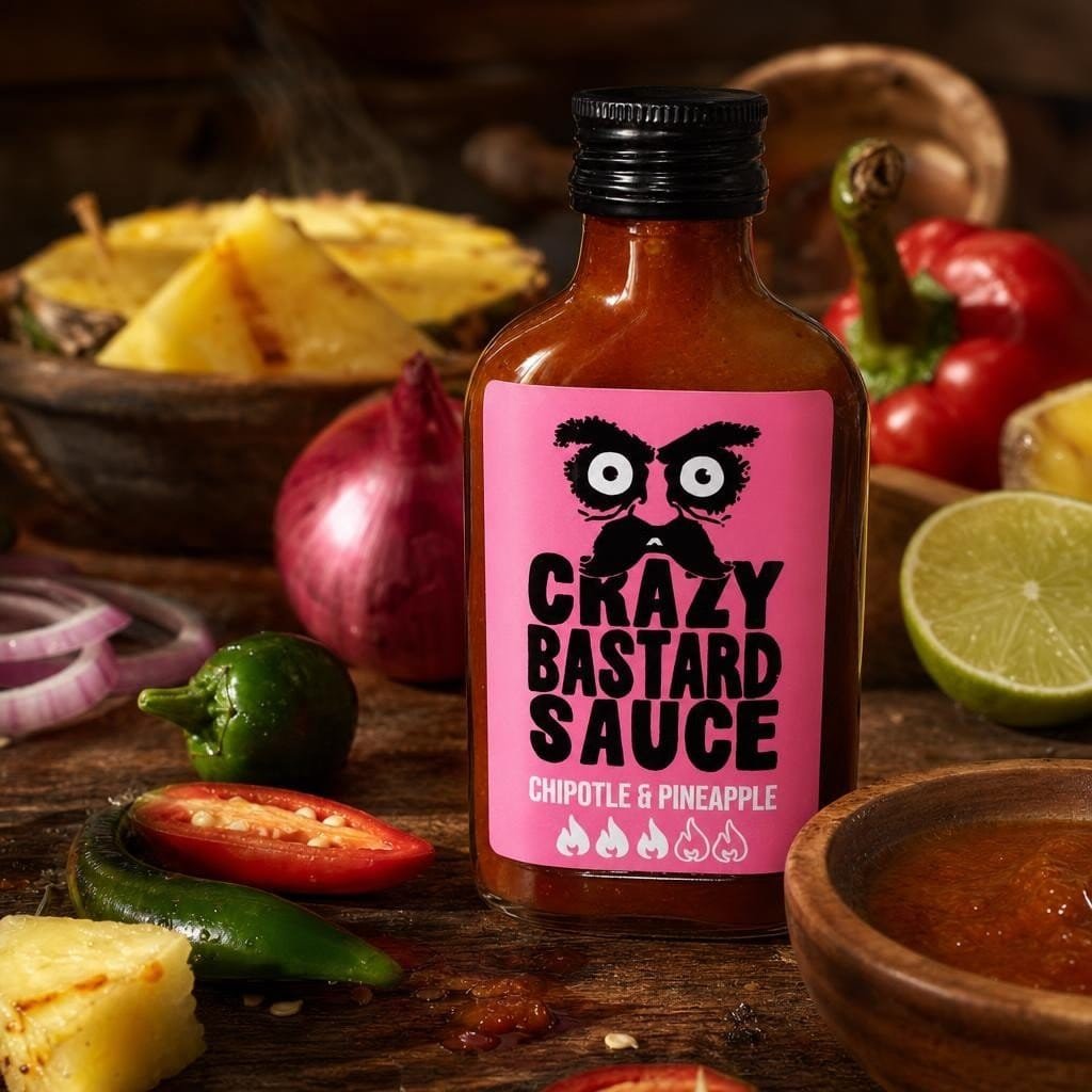 Crazy Bastard Sauce Piquante - Chipotle & Ananas 100ml - Les Épices Curieuses