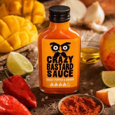 Crazy Bastard Sauce Piquante - Poivre Fantôme & Mangue 100ml - Les Épices Curieuses