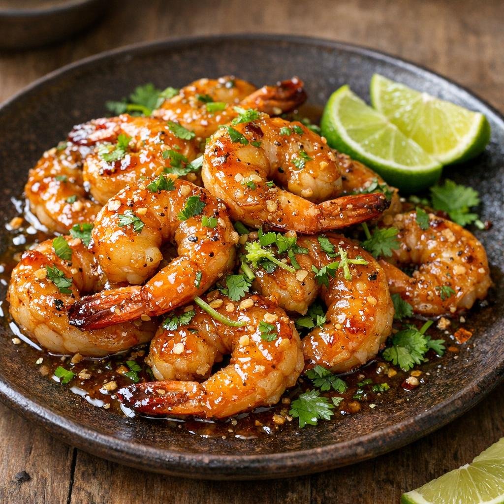 Crevettes glaçage tonka