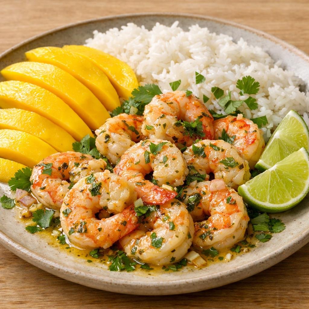 Crevettes beurre herbacé