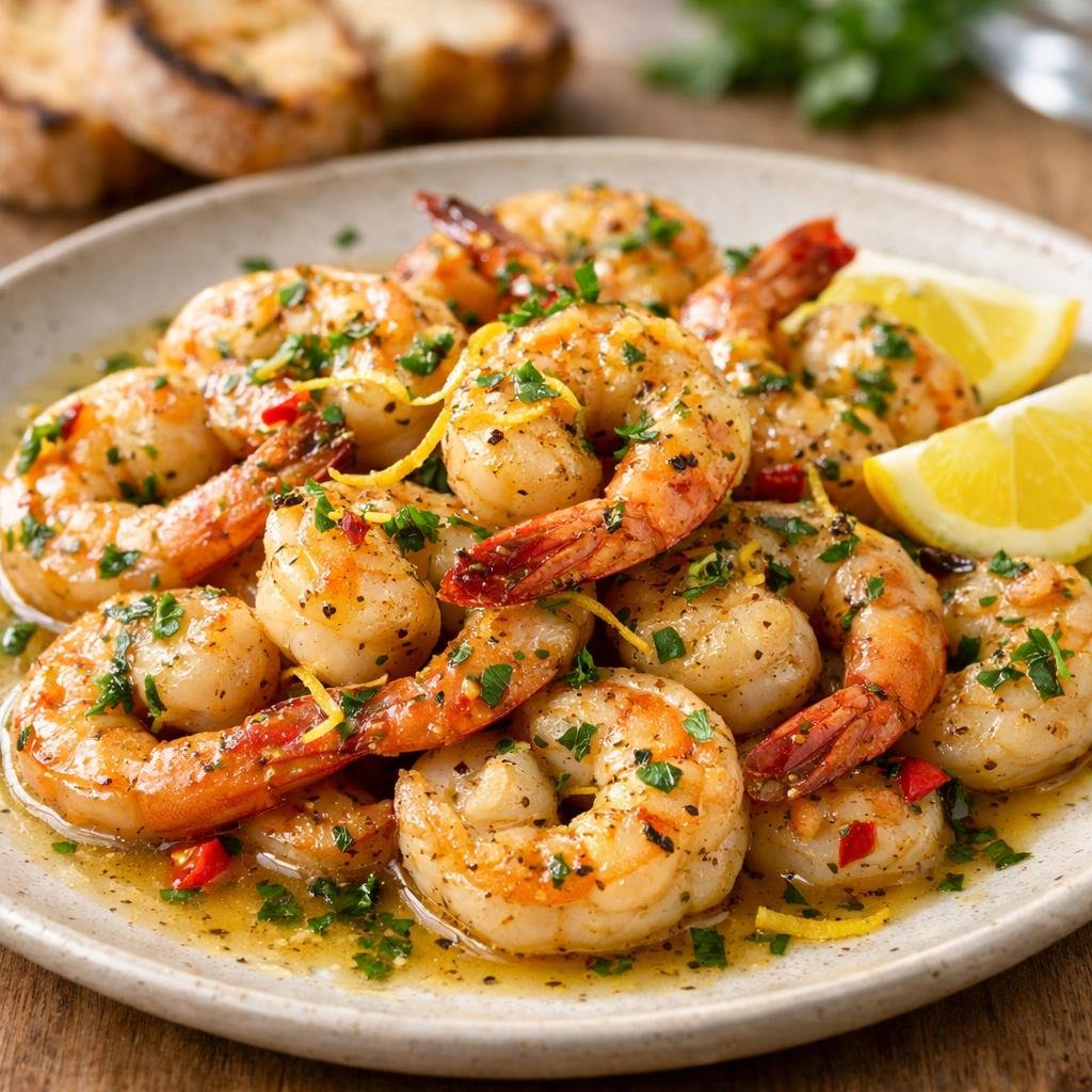 Crevettes vanille citron