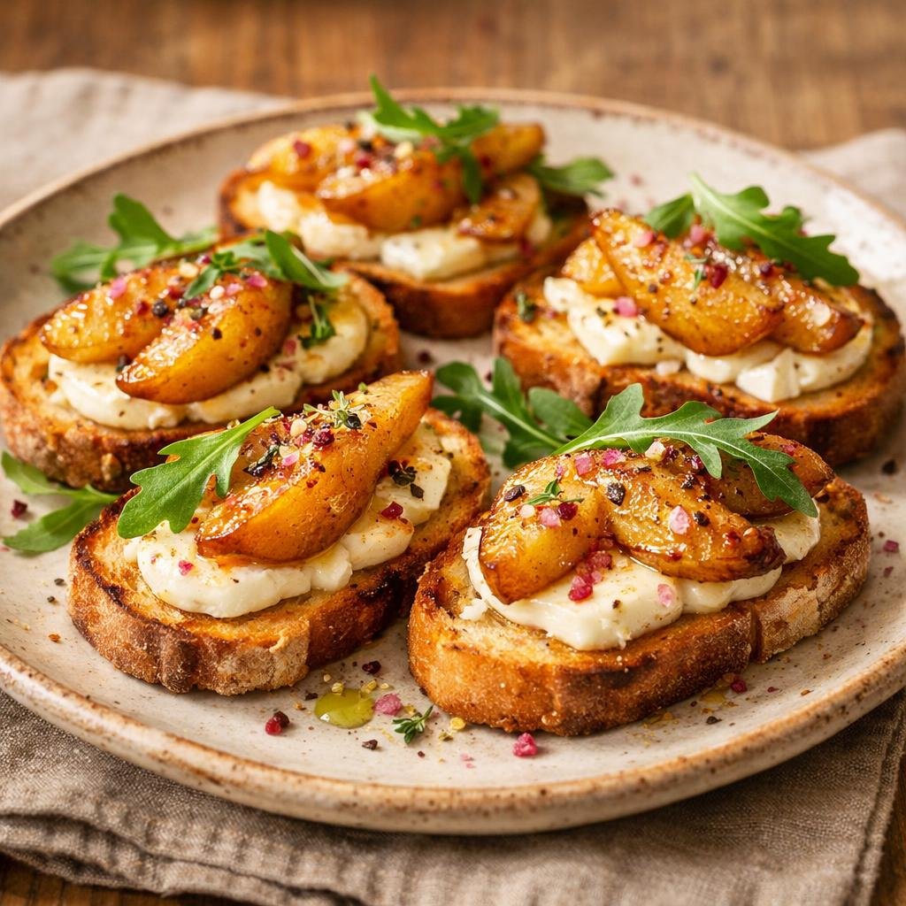Crostini chèvre poires