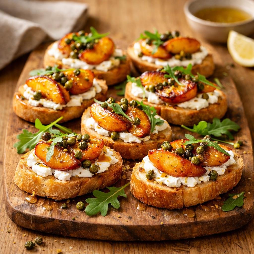 Crostini chèvre pêche