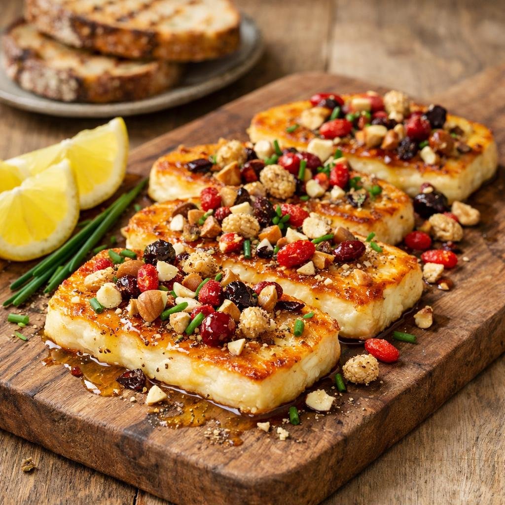 halloumi grillé miel