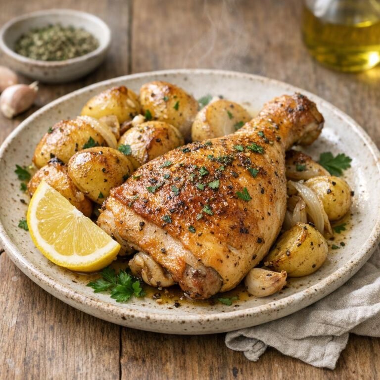 Cuisse de poulet à la sarriette, citron & ail rôtis avec Sarriette séchée