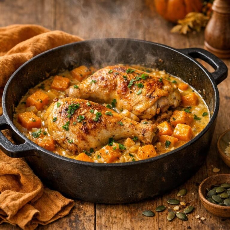 Cuisses de poulet au potiron et Caresse de Potiron avec Assemblage Caresse de Potiron