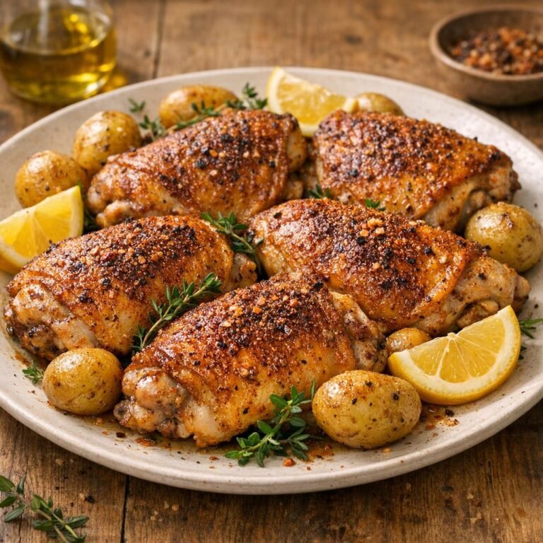 Cuisses de poulet rôties à l'Assemblage Luxe, croûte poivrée et fumée avec Assemblage Luxe - Sel épicé d'exception