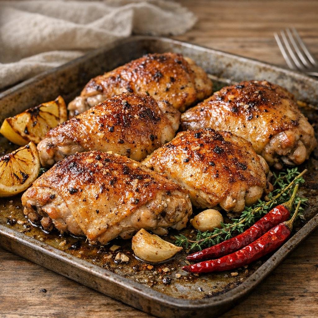 cuisses de poulet rôties