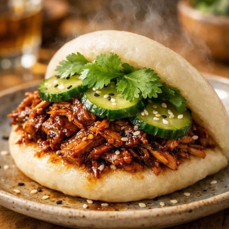 Porc effiloché façon bao
