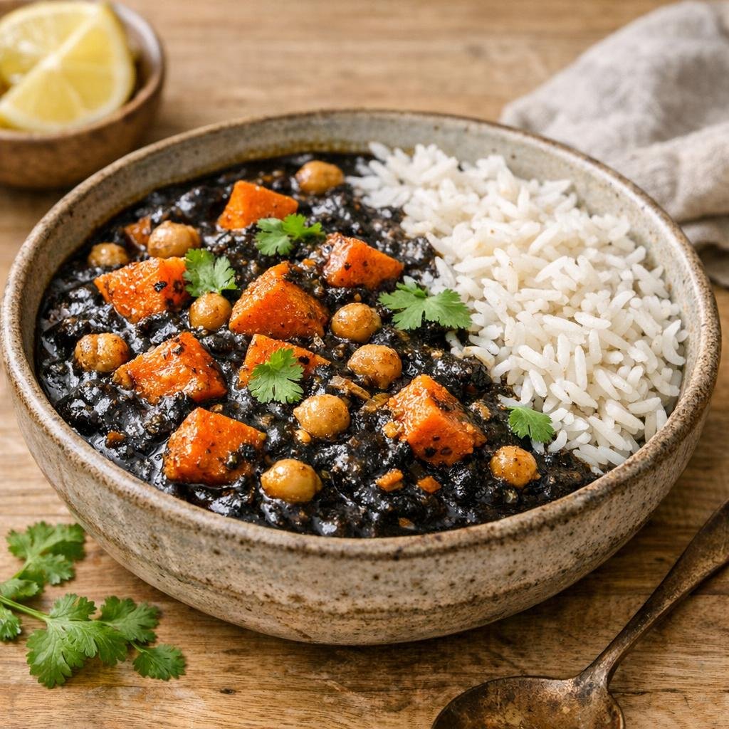 Curry noir végétarien