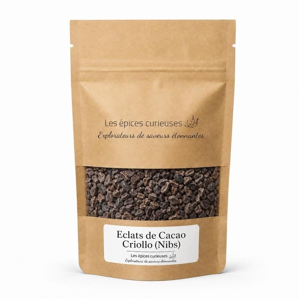 Eclats de Cacao Criollo (Nibs) - Packaging - Les Épices Curieuses