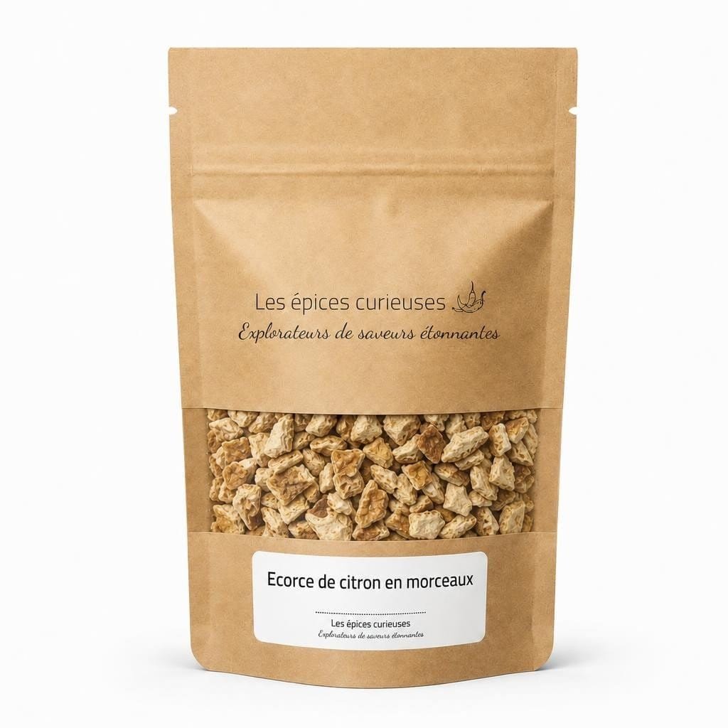 Ecorce de citron en morceaux - Packaging - Les Épices Curieuses