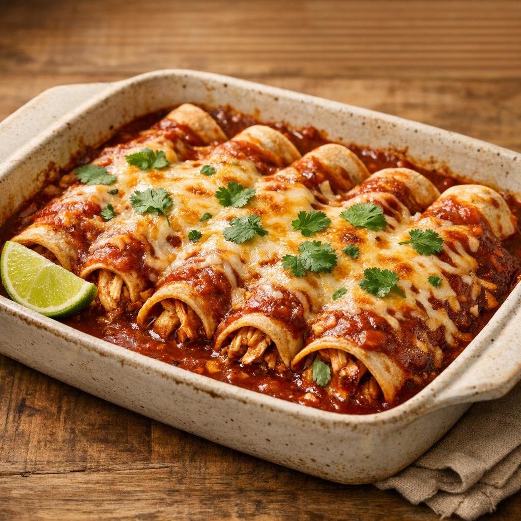 Enchiladas rouges au poulet