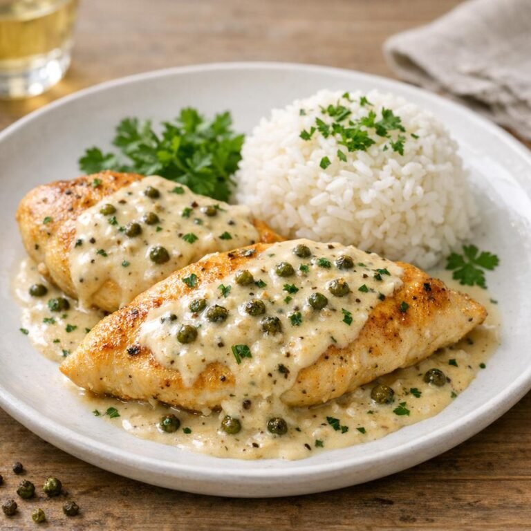 Filets de poulet, sauce au poivre vert du Sri-Lanka avec Poivre vert du Sri-Lanka