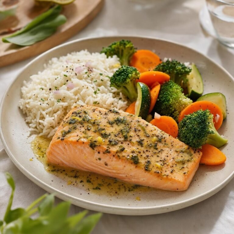 Filets de saumon au beurre citronné et Ail des ours avec Ail des ours