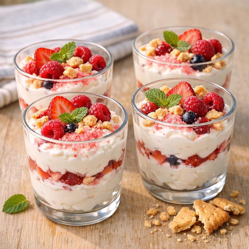 Fromage blanc gourmand au Sucre à la Fraise et biscuits avec Sucre à la Fraise