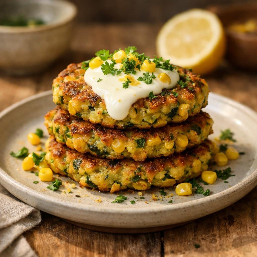 Galettes maïs-courgette curry
