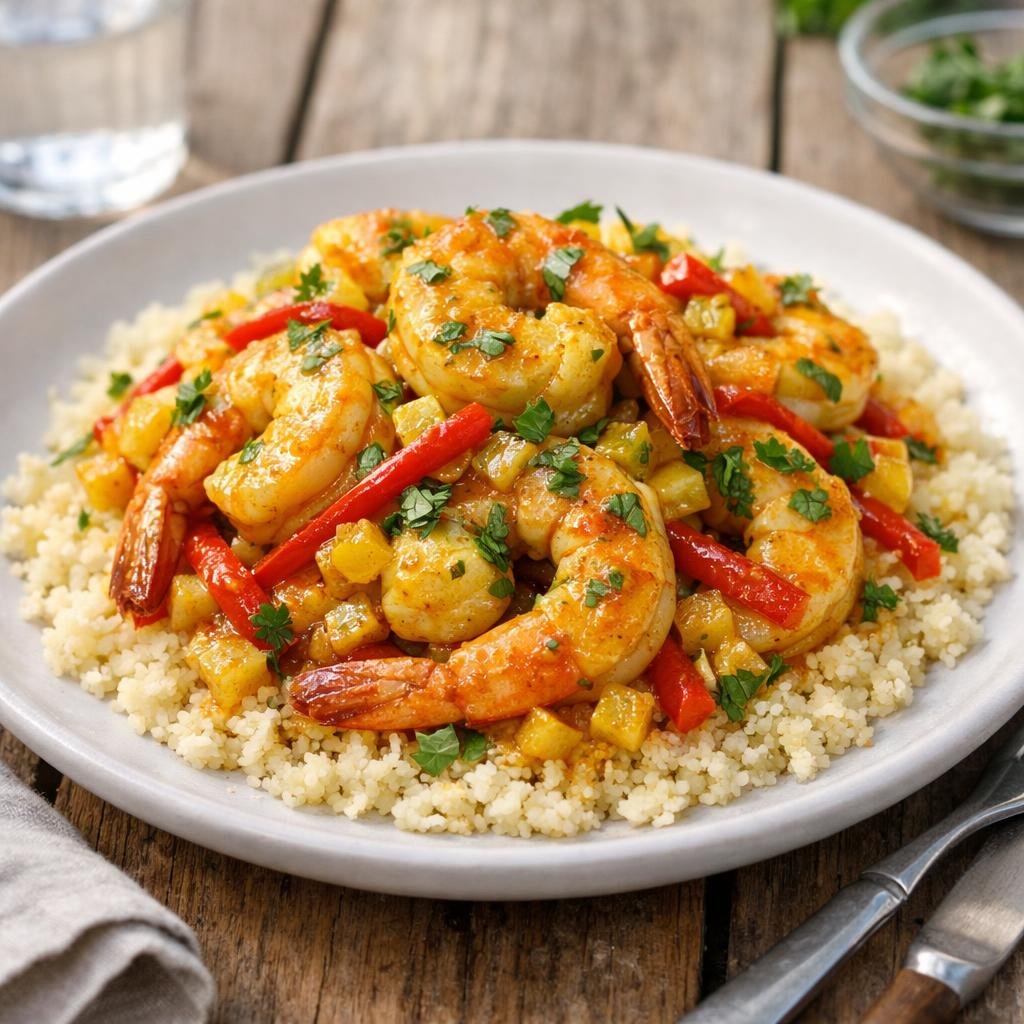 Gambas au Curry Oriental