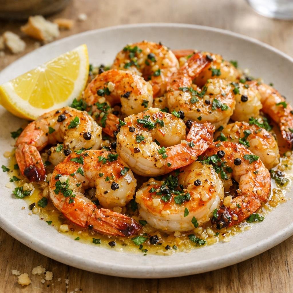 Gambas beurre citron poivre