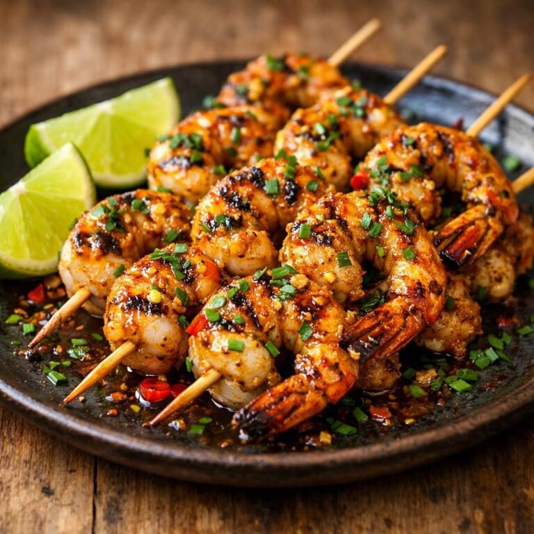 Gambas grillées curry