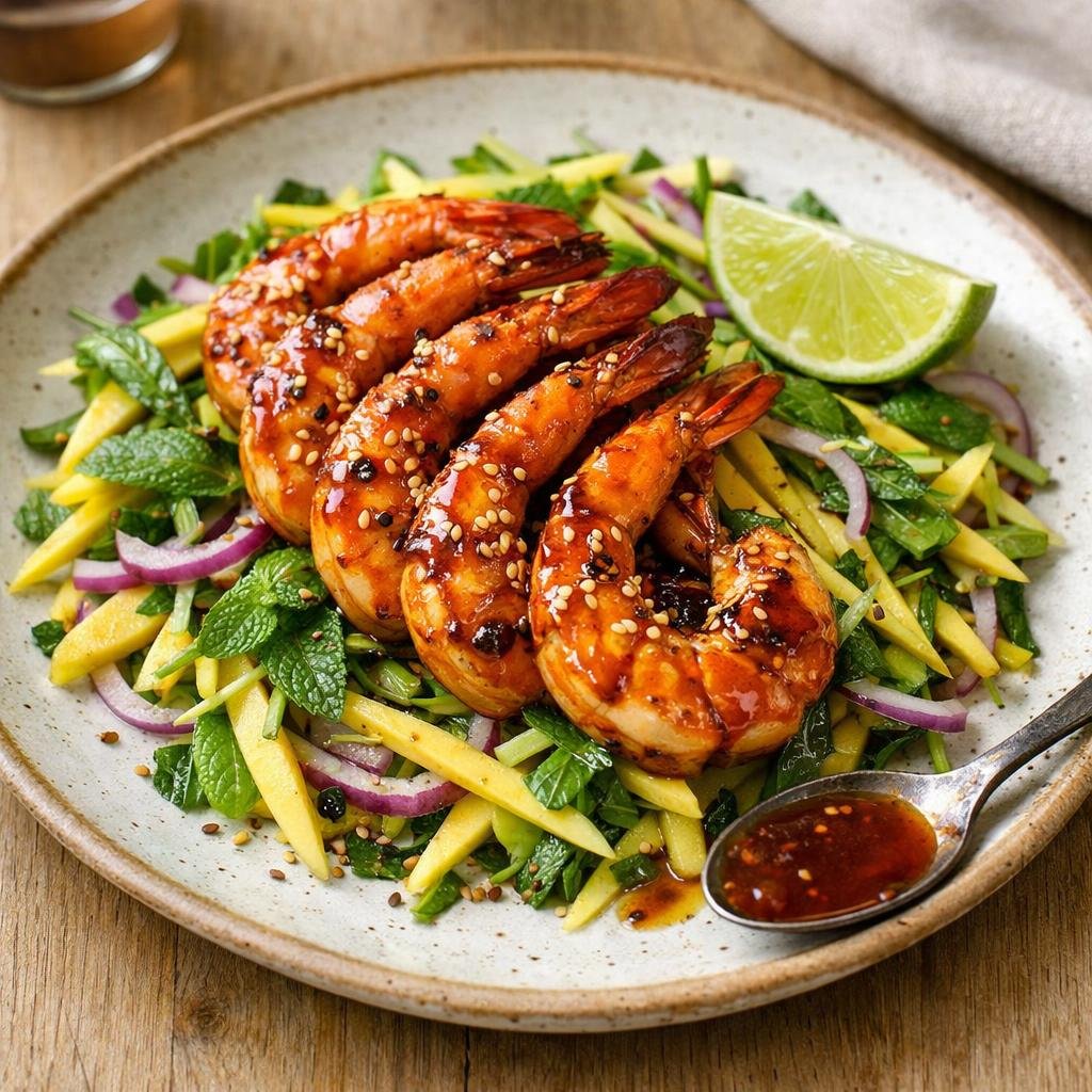Gambas laquées Flambée
