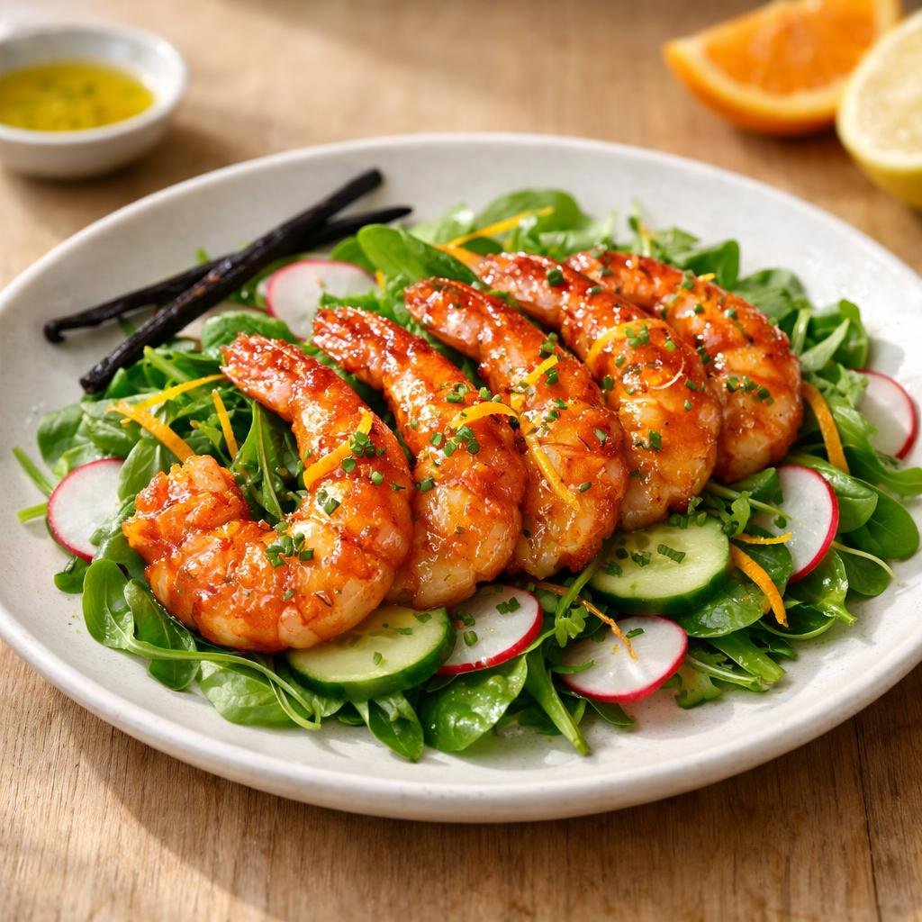 gambas laquées vanille