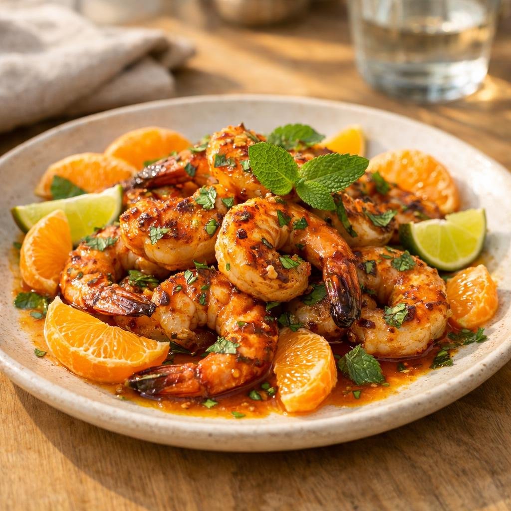 Gambas snackées agrumes