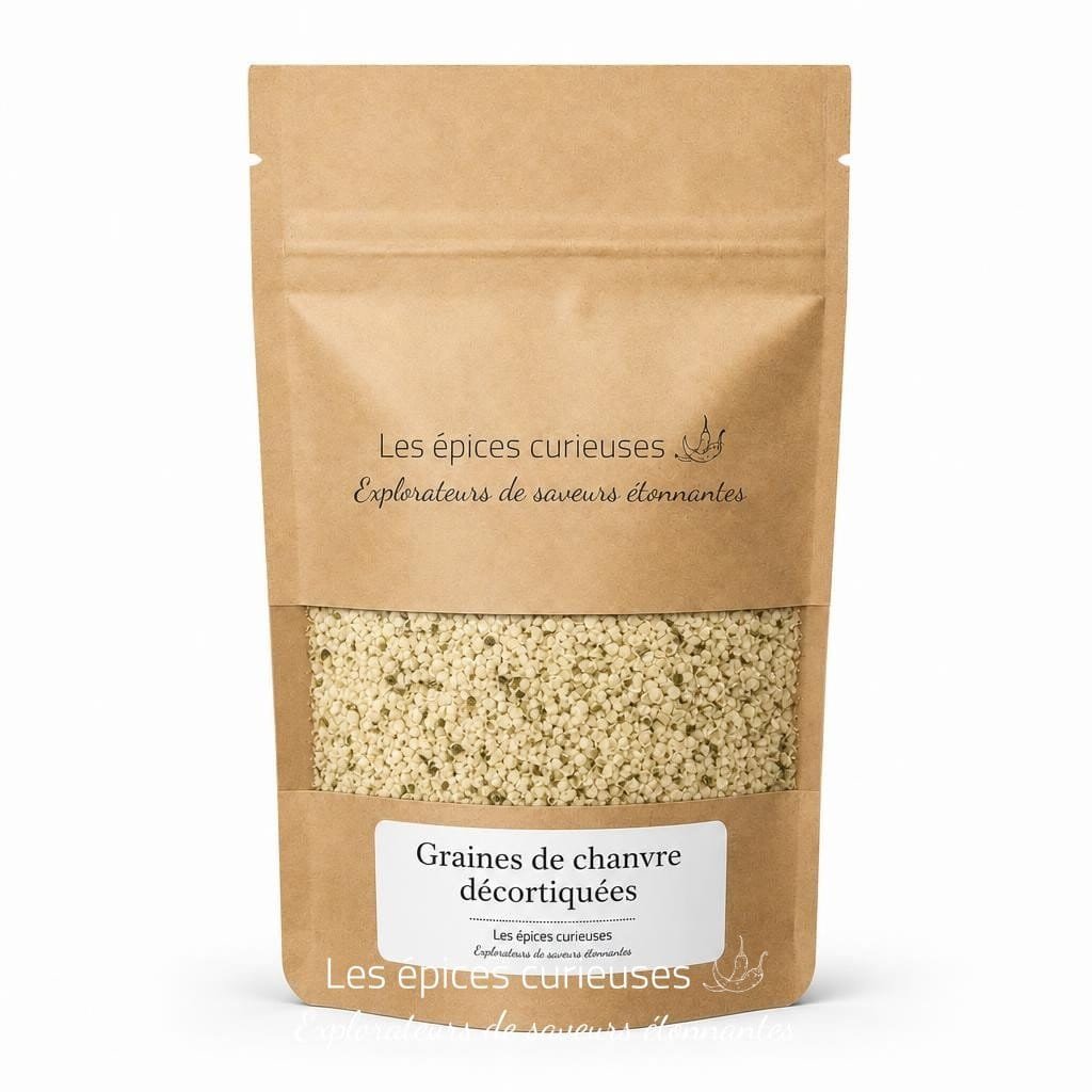 Graines de chanvre décortiquées - Packaging - Les Épices Curieuses