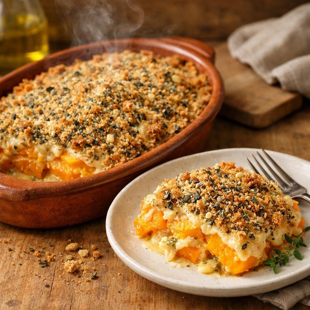 Gratin de butternut gomasio