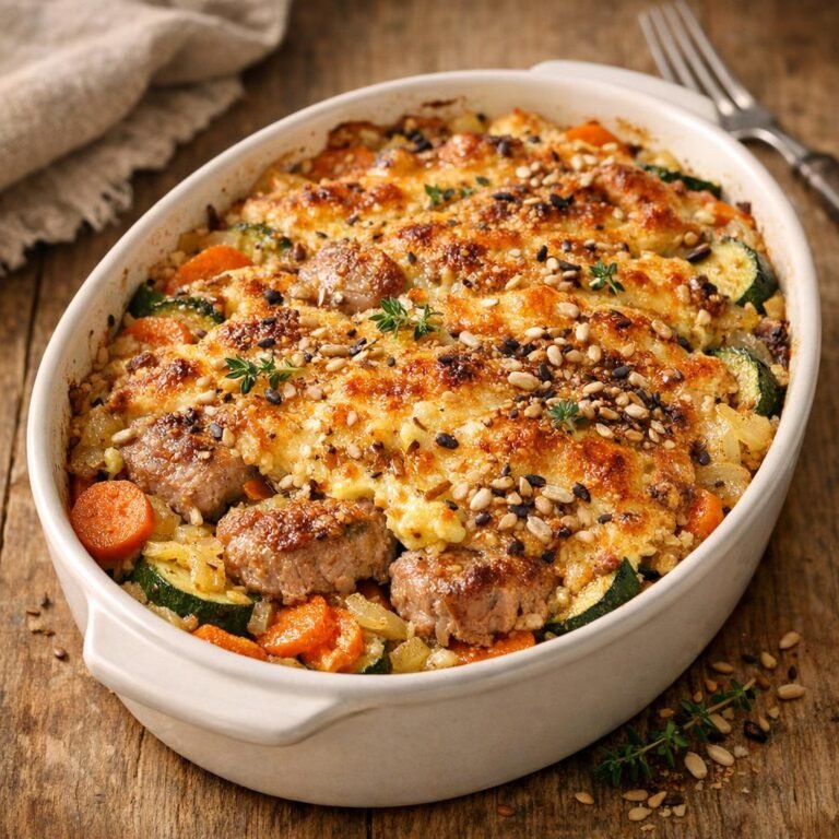 Gratin de porc et graines