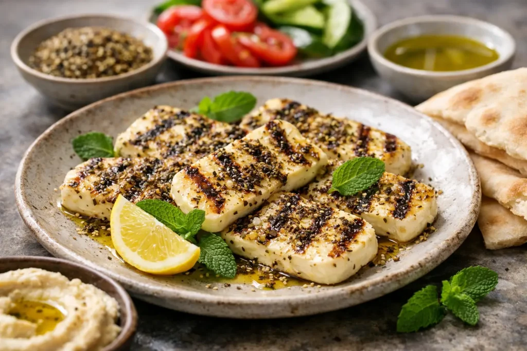 Halloumi recette libanaise au zaatar grillé