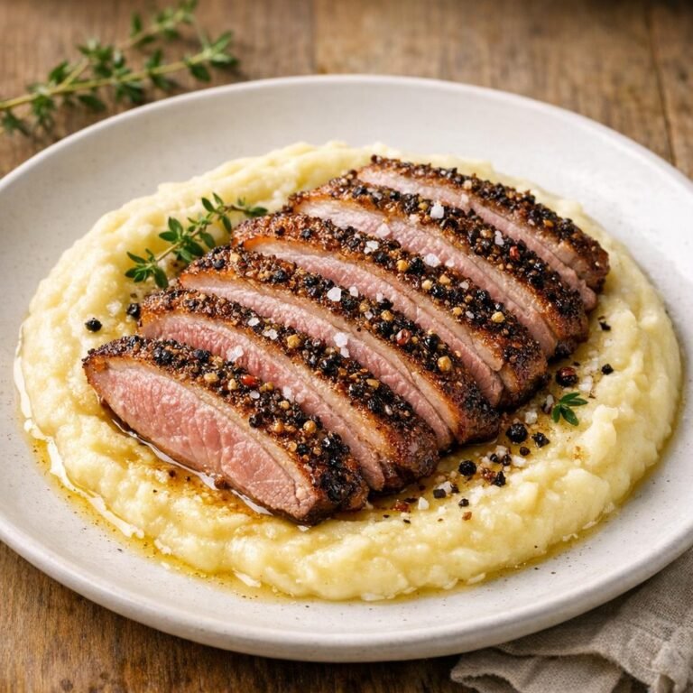 Magret de canard poivré