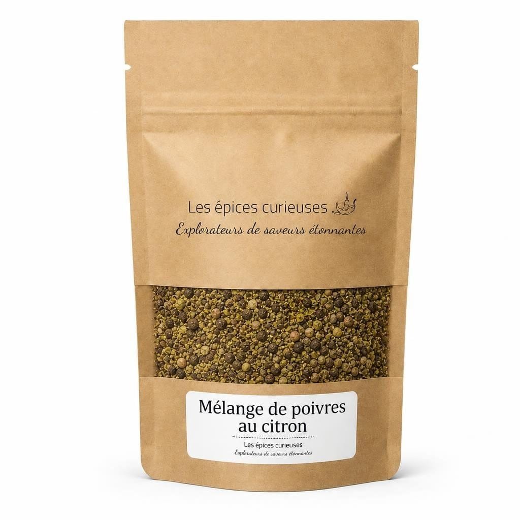 Mélange de poivres au citron - Packaging - Les Épices Curieuses