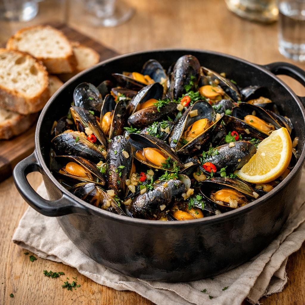 Moules au bouillon de légumes