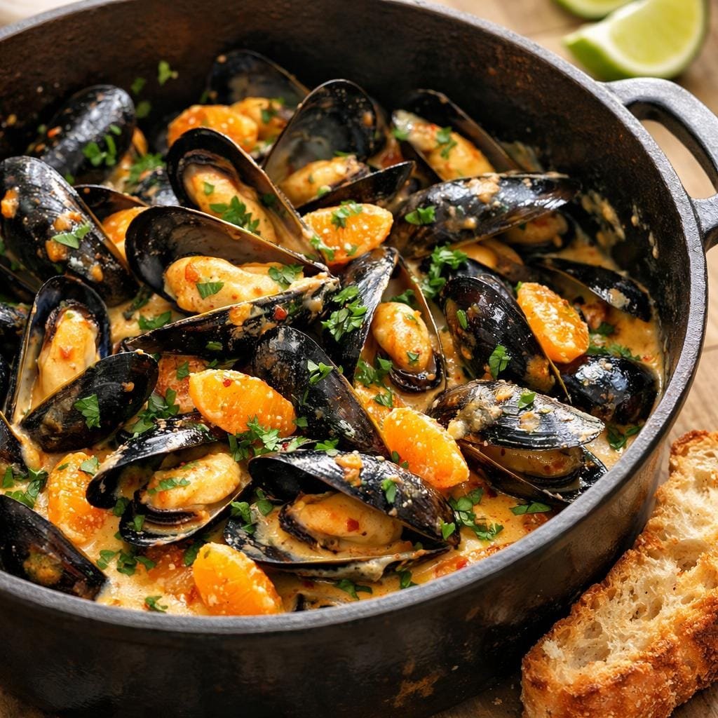 Moules clémentine piment